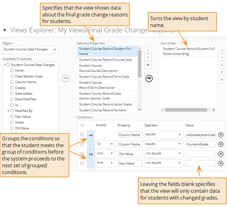 Shows an example query. 