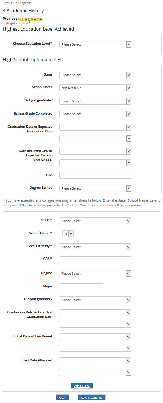 Online Application - Step 4