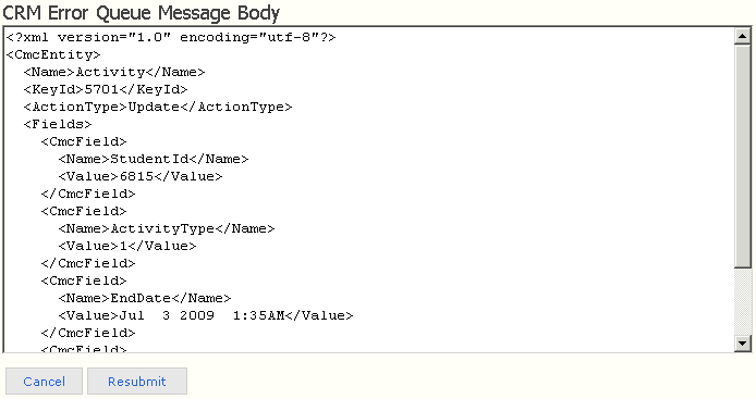 Error Queue Message Body