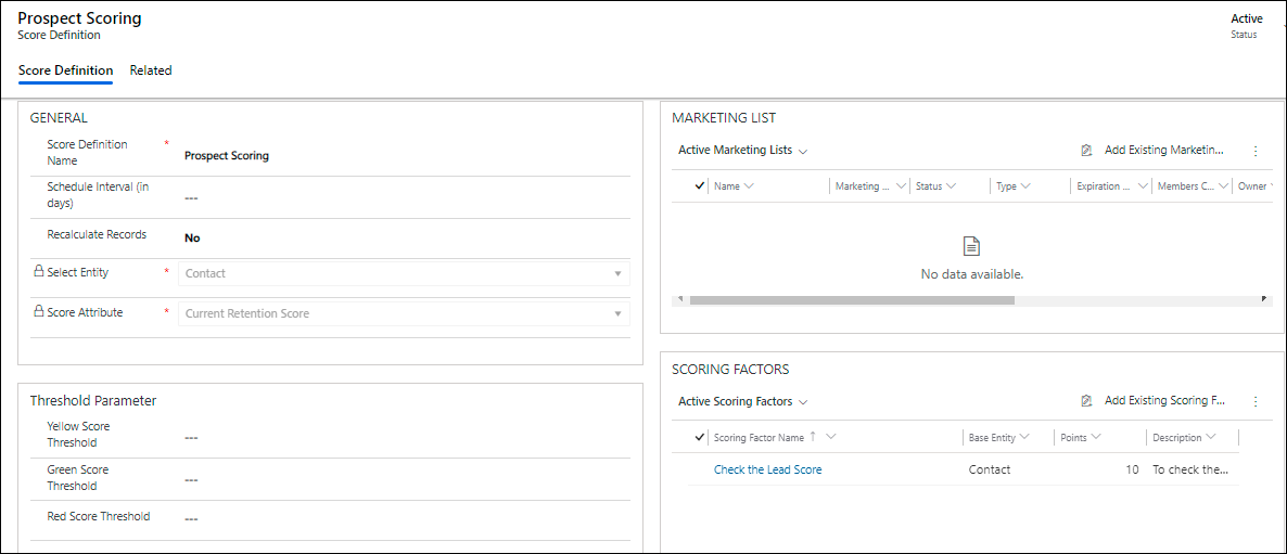 Using the microsoft lead scoring feature