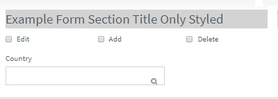 Form Section Title with Style Class