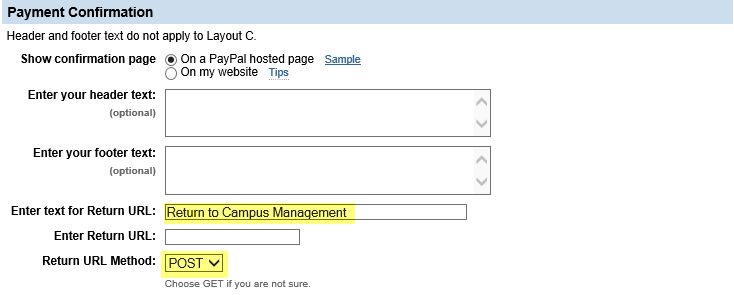 Paypal Return Method POST