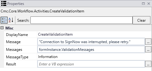 Create Validation item