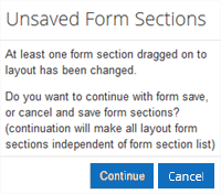 Unsaved Form Sections
