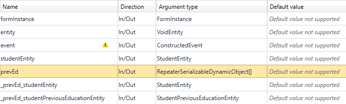 Repeater arguments