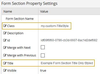 Form Section Title Style