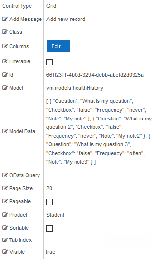 Grid Properties with Model Data