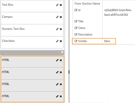 Invisble form section
