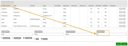 Property Name and Mapped Id