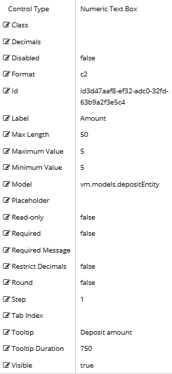 Numeric Textbox properties