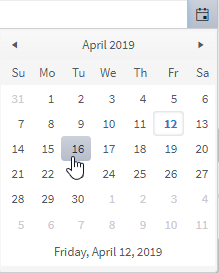 Rendered Date Picker