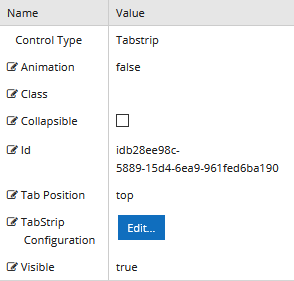 Properties for Tabstrip