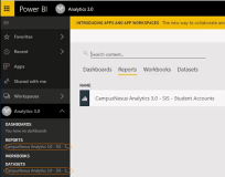 Analytics 3.0 Reports and Dataset