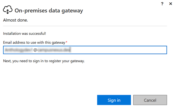 Sign in to gateway