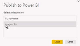 Publish to app workspace