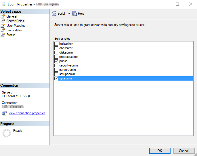 SQL sysadmin permission