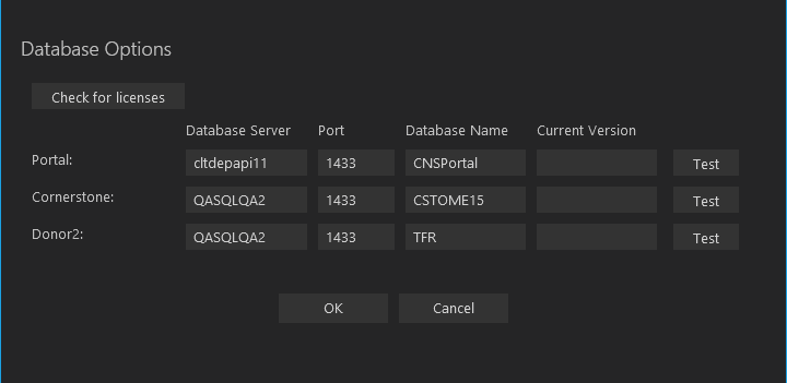 Regulatory Database Options