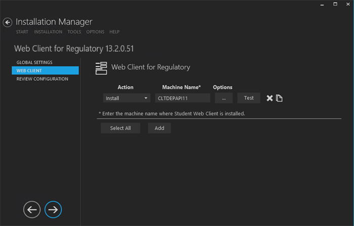 Web Client for Regulatory