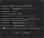 Analytics Datasbase Options