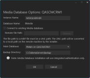 Media Database Options