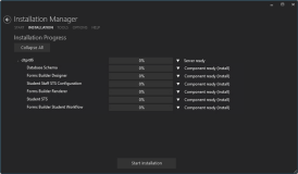 Installation Progress screen