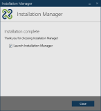 Installation Manager Installation Complete