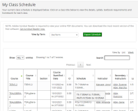 Student Class Schedule