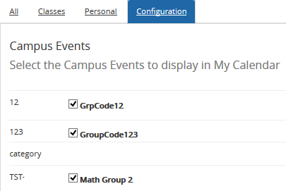 Calendar Configuration