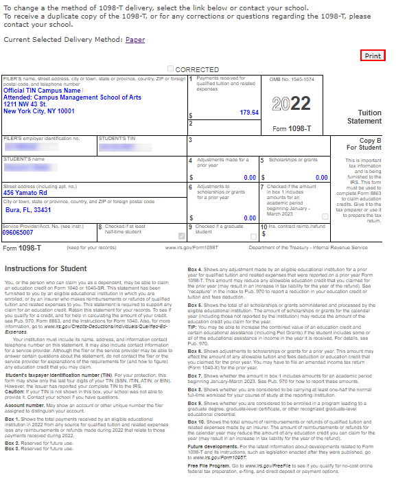 1098-T Form