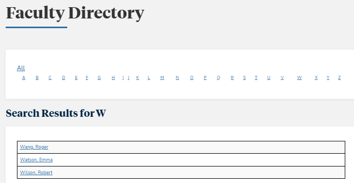 Faculty Directory