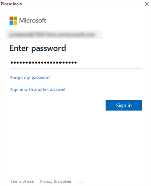 Sign in password