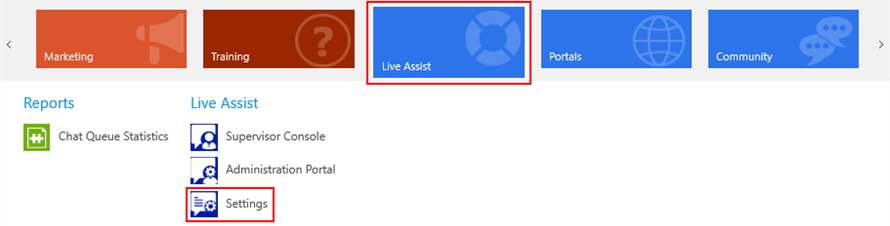 Live Assist > Settings