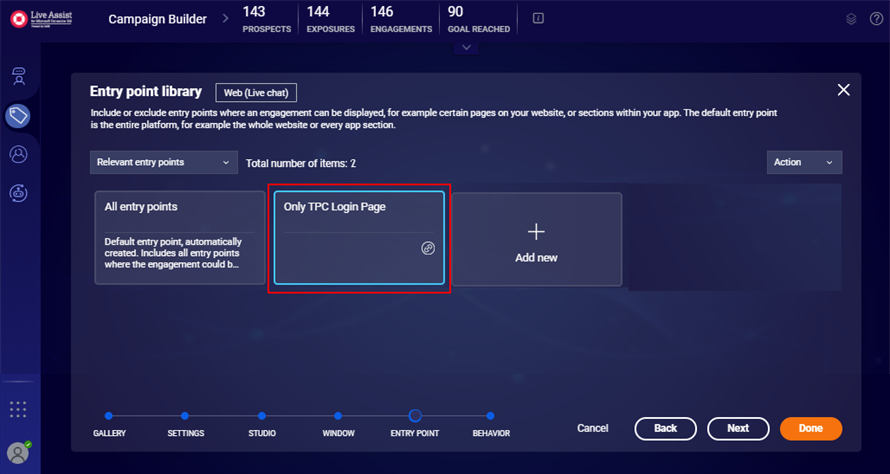 Entry Point for unauthenticated chats