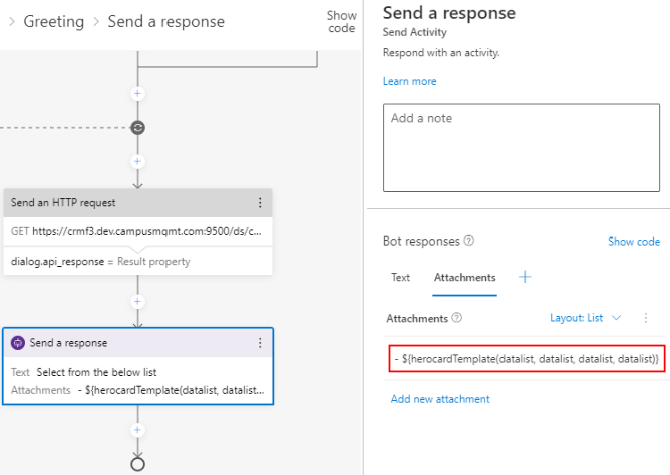 Send response from API