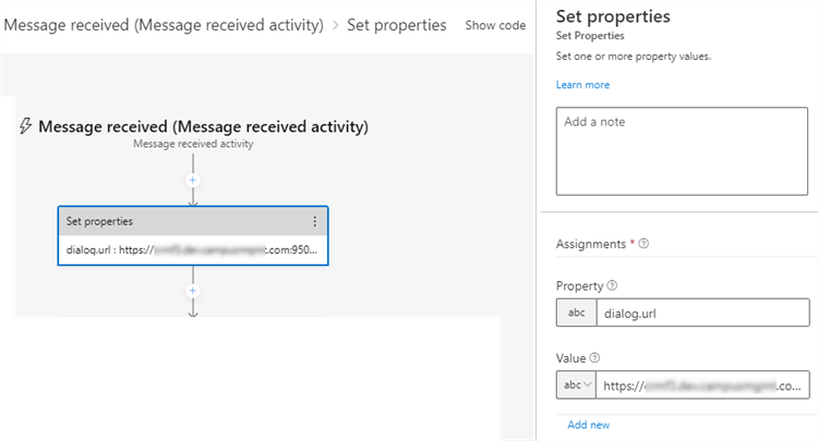 Set properties