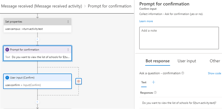 Prompt and confirmation