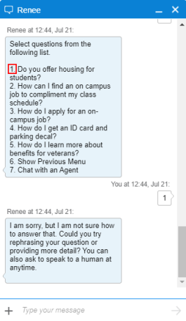 Web chat - Student Services