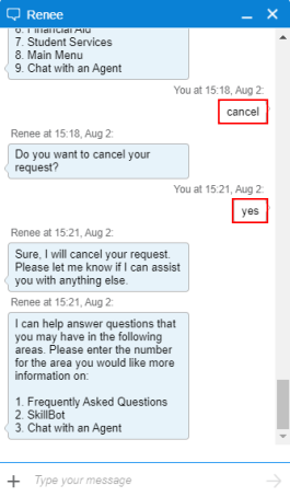 LA chat - Main Cancel