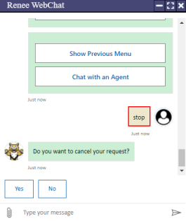 Web chat - Main Cancel