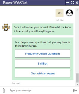 Web chat - Main Cancel