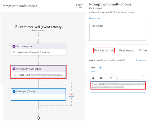 Multi-choice prompt