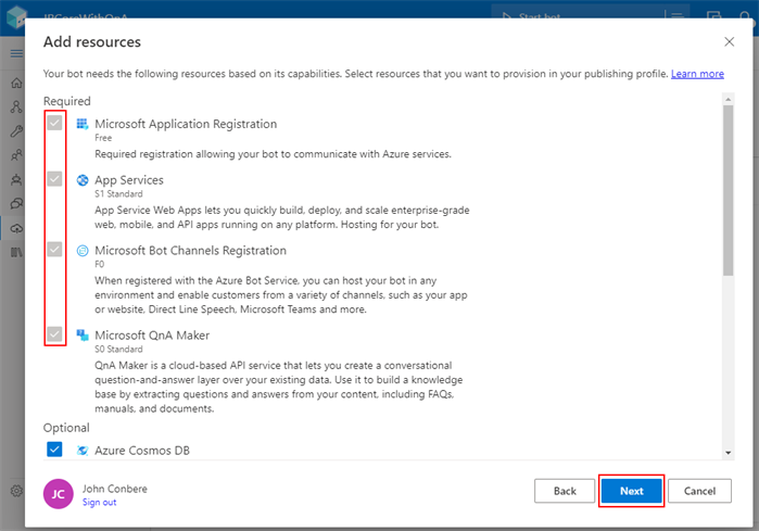 Add resources - Required