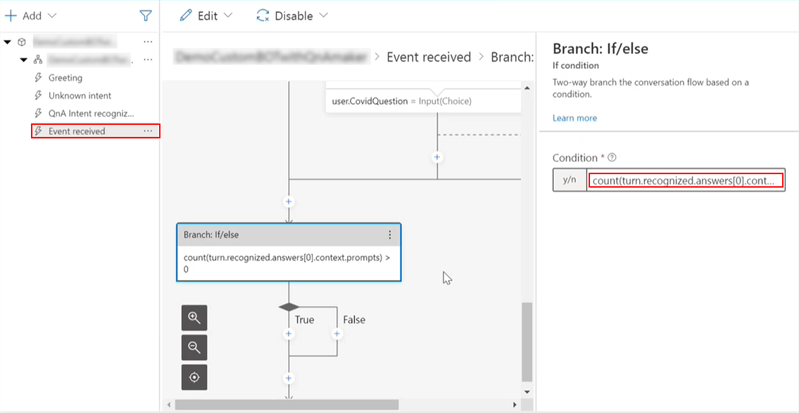 Add QnA activity and condition