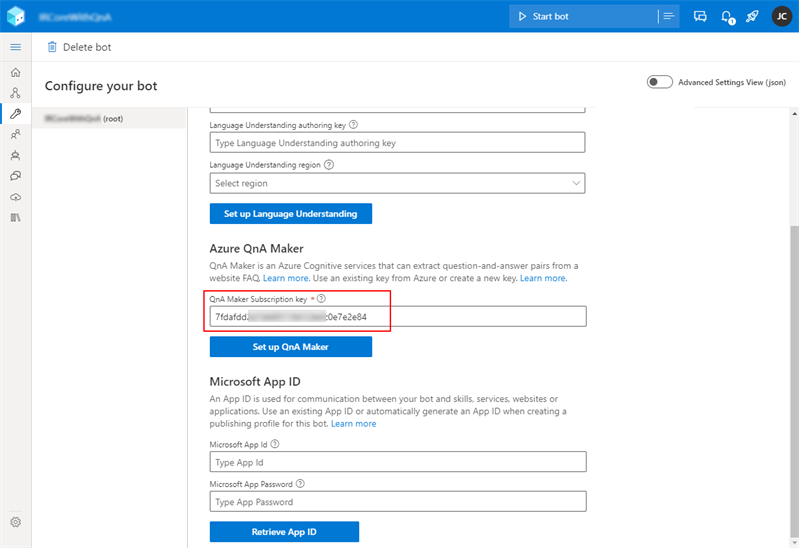 QnA Maker config done