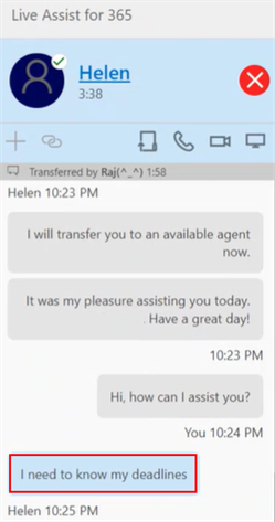 Agent greets