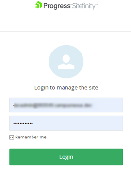 Log in to Sitefinity