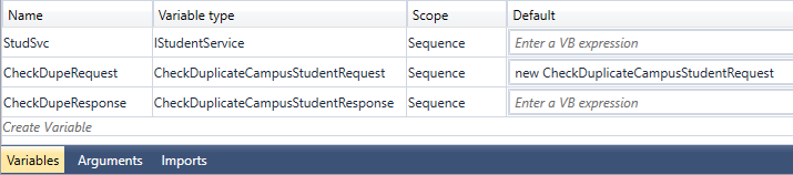 Variables for duplicate check