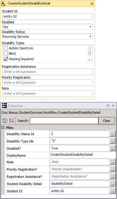 Create Student Disability Detail