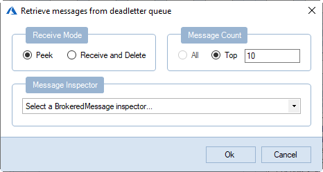 Retrieve messages from deadletter queue dialog