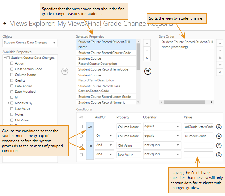 Shows an example query. 